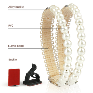 Sangle de fixation élastique en dentelle perlée pour chaussures, sans installation, anti-dérapement du talon, boucle amovible, pour mules et sandales à talons hauts - Product Image 2