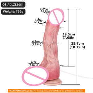 Pene simulado de artesanía de doble capa con ventosa, juguete para adultos, experiencia: pene realista - Product Image 6