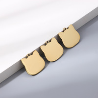 Pendentif vierge en acier inoxydable pour animaux de compagnie, forme chat et os, à graver, pendentif personnalisé pour chien, breloque de bijoux DIY
