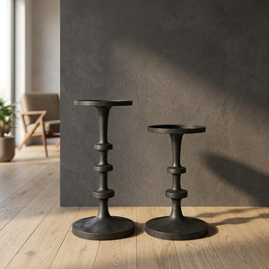 Dinner Ready Modern <b>Black</b> <b>Candlestick</b> Holder Set Durable Home Decoration - Product Image 6