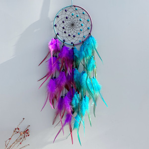 Pendentif <span class=keywords><strong>attrape</strong></span>-rêves <span class=keywords><strong>en</strong></span> plumes <span class=keywords><strong>en</strong></span> métal, artisanat, <span class=keywords><strong>pour</strong></span> décoration murale de la maison, cadeau de mariage - Product Image 3