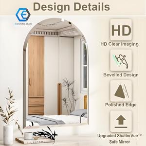 Ventes directes d'usine 3mm 4mm 5mm prix bon marché maison sans cadre grand miroir mural pour salle de bain