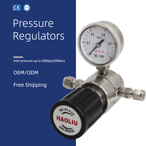 Válvula reductora de presión de aire con regulador de gas de baja presión de control manual de calibre único con manómetro - Product Image 1