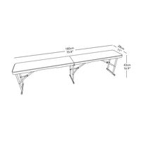 Banc pliant de jardin durable au design moderne, en matériau HDPE, avec structure en acier robuste