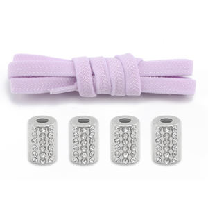 <span class=keywords><strong>Cordones</strong></span> Planos Elásticos con Hebilla de Metal de Diamante, <span class=keywords><strong>Cordones</strong></span> Planos <span class=keywords><strong>sin</strong></span> Lazos para <span class=keywords><strong>Zapatillas</strong></span> de Deporte, 1 Par, Novedad, 1 Par - Product Image 4