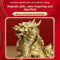 Paire d'ornements Kylin en cuivre, nouveau style chinois, motif dragon, artisanat en fonte attirant la richesse, décoration pour la maison et le bureau