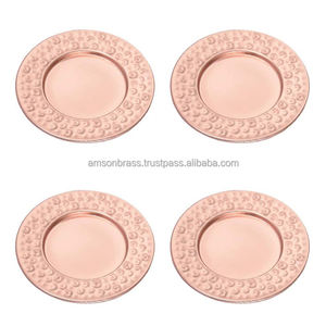 Dessous de verre pour la protection des boissons Dessous de verre carré en métal martelé en cuivre fait à la main Dessous de verre en métal personnalisé en cuivre fini antique - Product Image 2