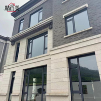 Fenêtre de villa en aluminium, résistante à la corrosion, durable, résistante aux intempéries, découpée avec précision, personnalisée, fabriquée directement en usine, avec revêtement en poudre
