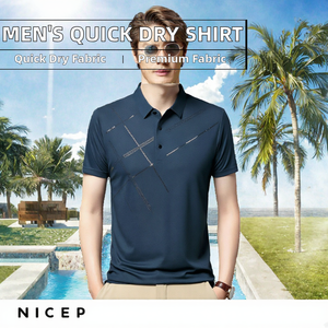 เสื้อเชิ้ตแขนสั้นลำลองผู้ชาย ผ้าสแปนเด็กซ์ โพลีเอสเตอร์ คุณภาพสูง แห้งเร็ว ผ้าถัก ปักลายระบาย ดีไซน์เรียบหรู ติดกระดุม ODM 200 กรัม - Product Image 2