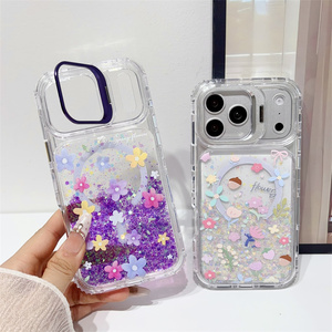 <span class=keywords><strong>Coque</strong></span> de téléphone magnétique 3-en-1 <span class=keywords><strong>transparente</strong></span> à dégradé, avec support d'objectif en colle époxy UV et peinture UV pour iPhone 18 17 Air 16 15 Pro Max - Product Image 4