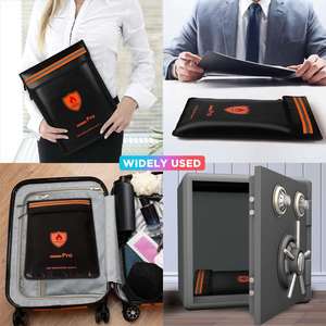 CUSTOM Upgraded Fireproof Multi-Layer Storage <b>Bag</b> Black Insulated Zippered <b>Document</b> <b>Bag</b> - Product Image 4
