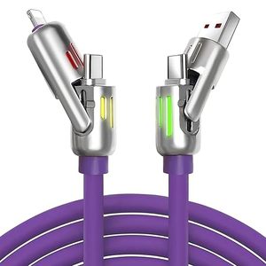 4 Trong 1 Phổ 240W USB C Loại C Âm Thanh Video Nhanh Chóng Sạc Cáp Bền Kẽm Hợp Kim Dày Silicone Cho Máy Tính Sử Dụng - Product Image 1