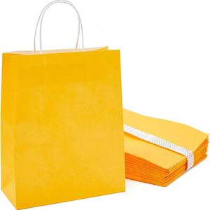 Sacs cadeaux moyens avec poignées pour anniversaire, Noël, mariage, Thanksgiving, shopping, sacs en papier kraft écologiques - Product Image 5