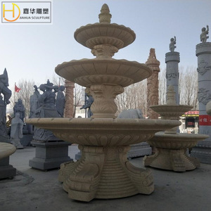 Fontaine en pierre Jiahua, style européen, colonne, décoration de jardin extérieure, élément aquatique durable, décor de piscine en marbre - Product Image 2