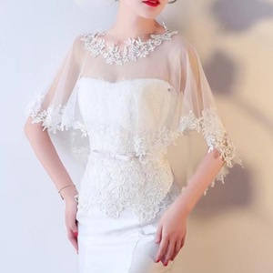 Voile de mariée en dentelle noire de haute qualité, nouvelle mode, cape blanche, châle de mariage en vrac, châle de mariage en vrac - Product Image 2