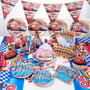 Manufacturers wholesale children's birthday party supplies cartoon theme disposable tableware set supplies