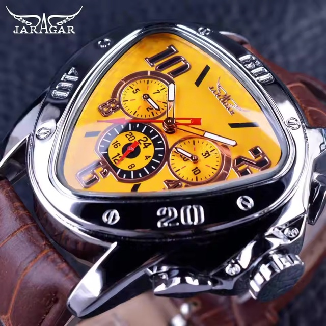 JARAGAR GMT951 Men's Luxury Automatic Wristwatch Sport Racing Design Geometric Triangle Analog Beijing Genuine Alloy Fashionable