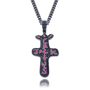 Una collana con pendente in zirconio bicolore nero e rosso, accessorio dello stesso stile <span class=keywords><strong>di</strong></span> <span class=keywords><strong>Fortnite</strong></span>, un articolo <span class=keywords><strong>di</strong></span> tendenza su Instagram in Europa. - Product Image 5