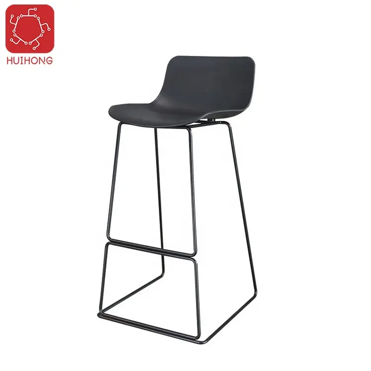 Huihong Oem Sillas Plasticas W460 D480 H980mm Zwart Barkruk Stoel Tabouret Chaises Haute De Bar Roestvrij Bar Kruk