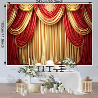 Toile de fond de rideau rouge doré-Parfait pour capturer de superbes photos, des spectacles de magie et des accessoires de cabine photo pour les célébrations d'anniversaire