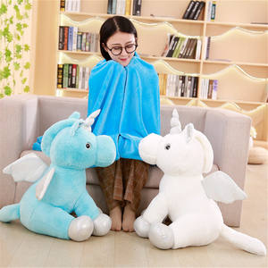 Ampliamente vendido, juguete de peluche de unicornio ecológico con alas, manta para bebé y juguetes para niños pequeños de 2 a 14 años, certificado EN71, mercado de EE. UU. - Product Image 4