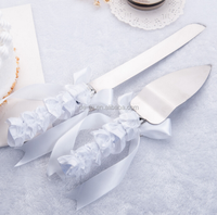 Ensemble de couteaux à gâteau personnalisé Jane Love et serveur pour décor de fête de mariage fournisseur ensembles de vaisselle de luxe gris durable
