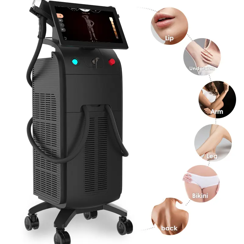 Gagang Mesin Laser 755nm 808nm 1064nm Portabel 4 Gelombang Panjang Dioda Laser Penghilang Rambut