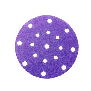 150mm Adhesive Abrasive Paper Purple Ceramic Sandpaper Abrasive Sanding Disc