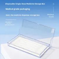 Boîte de rangement rectangulaire pour médicaments, boîte de protection scellée pour seringues jetables transparentes, vente en gros, directement du fabricant