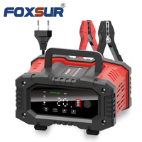 Chargeur de batterie intelligent portable FOXSUR FPT-200 12V 24V 20A 7 étapes avec écran LED pour moto, camion, bateau, électrique 300W
