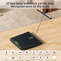 Balance connectée intelligente à écran numérique en verre, alimentée par batterie, avec Wi-Fi et connectivité à huit points, capacité de 180 kg, idéale pour la salle de bain