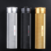 Support numérique avec Logo sur mesure pour 5 cigares, avec hygromètre électronique en métal, Tube et humidificateur pour cigares