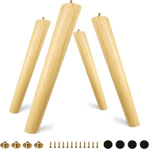 Patas de Muebles Cónicas de Madera Natural Roscada, Patas de Muebles de Madera Maciza, Diseño Tradicional, Estilo Moderno de Mediados de Siglo, Muebles DIY - Product Image 3