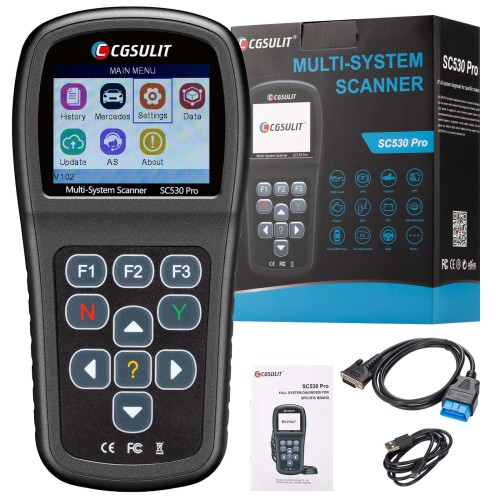 2026 CGSULIT SC530 Pro Car Diagnostic Tool BENZ Full System Diagnosis OBD2 Scanner Bi-directional Scan CAN Line EIS 1 Year