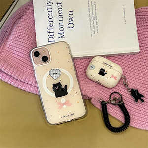 Funda para auriculares con diseño de gato negro y lazo, compatible con Airpods Pro 2, 3, 4 generación, funda protectora inalámbrica con Bluetooth - Product Image 4