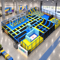 Équipement de parc de trampolines intérieur commercial personnalisé Vabibo TP070, fosse de mousse haute densité, parcours Ninja, basketball, familial, FEC
