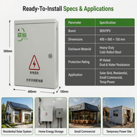 Boîtier de distribution monophasé avec compteur kWh intégré et prises, disjoncteur principal 100A + disjoncteurs différentiels (RCBO) pour alimentation temporaire