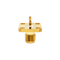 Connecteur SMA femelle à 4 trous, connecteur RF plaqué or 50 ohms pour montage sur panneau
