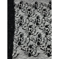 Tissu en tulle brodé de sequins, broderie florale 3D durable, dentelle française à perles, tulle pour robe de soirée