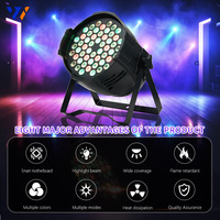 8 projecteurs LED intelligents RGB 54*3W DMX512 7CH en métal avec flight case pour mariage, discothèque, bar, scène, DJ, KTV