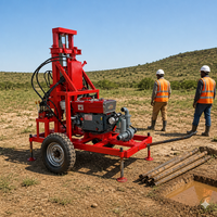 Machine de forage de puits d'eau hydraulique portable, légère et compacte, avec pompe à engrenages et moteur à roulement, profondeur maximale 120 m, 220 V/380 V