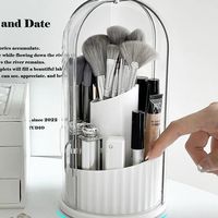 360 rotatif maquillage boîte de rangement luxe acrylique porte-brosse commode bureau organisateur multi-usages maquillage étui boîte