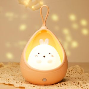 Akıllı gece lambası hareket sensörü sıcak işık sevimli hayvan LED masa lambası hediyeler çocuklar için silikon işıkları sevimli tavşan Kitty - Product Image 2