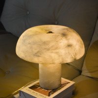 Lampe de table en marbre moderne de luxe en forme de champignon, lumière ambiante tactile LED pour villa, appartement, salon, décoration intérieure