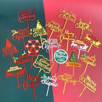 Frohe Weihnachten Cupcake Topper Red Laser beschriftet Abendessen Essen Dekoration Party Festival Ornament-World Cake Decora ting Supplies