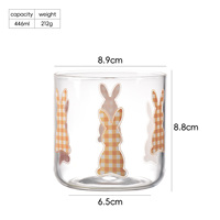 Verre à eau en verre transparent, directement de l'usine, avec motif lapin mignon personnalisé, pour la maison et les fêtes de Pâques