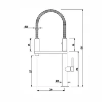 Robinet de cuisine contemporain Spring pour évier à légumes, doré, télescopique, monotrou, eau chaude et froide, en acier inoxydable brossé