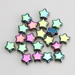 Zhubi 8MM di cristallo colorato stelle perline bracciale distanziatori piccola stella ciondolo perle di vetro per fai da te fare gioielli di moda - Product Image 3