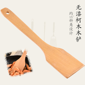 Espátula de madera para freír, mango largo, tamaño grande, utensilio de cocina sin pintar, herramienta de cocina, origen Chaozhou - Product Image 1