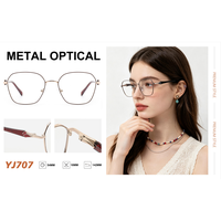 Gafas de Lectura Unisex YJ707 con Marco Metálico Cuadrado de Aro Completo - Diseño Ligero y Moderno para Adultos